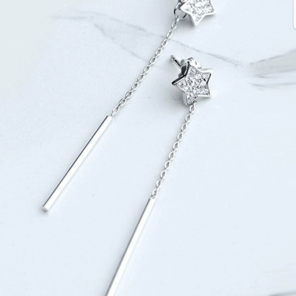 *Hadley* Star And Bar Earrings - Picture 5 of 5